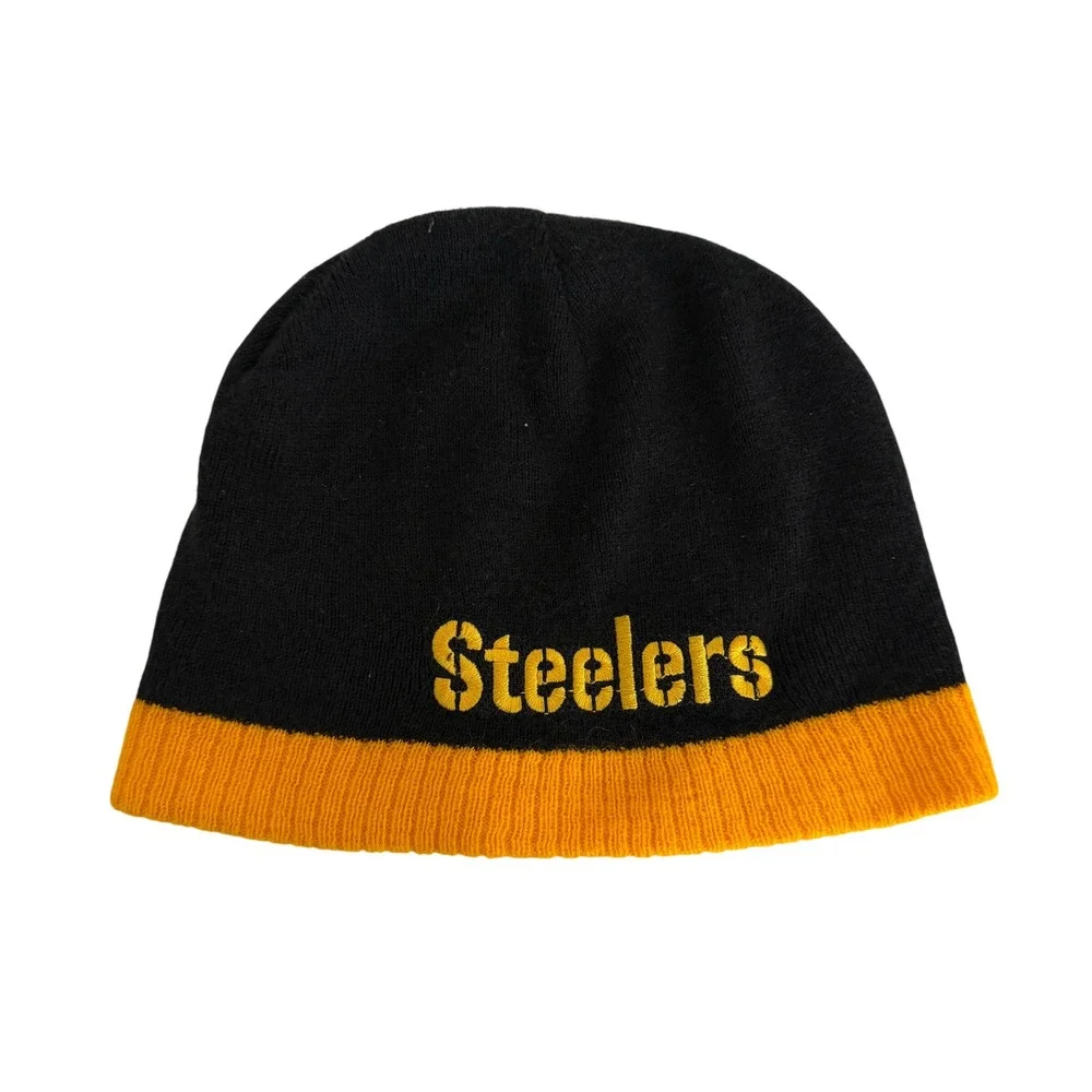 NFL Team Apparel‎ Pittsburgh Steelers Youth Beanie Hat Black Gold Knit One Size